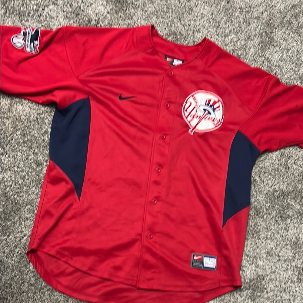Nike Men’s Red and Navy Baseball Jersey